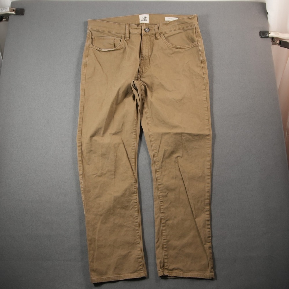 Flint and Tinder Slim Fit Pants Men Chino Straight Huckberry 32x30 - Picture 3 of 15